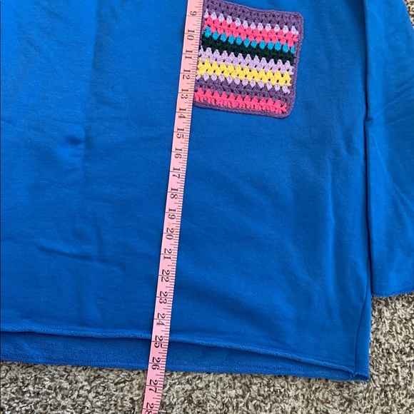 Zara Blue Knit Top men’s M - Picture 5 of 10